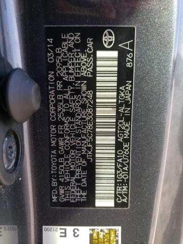 JTKJF5C78E3087248 - 2014 TOYOTA SCION TC 灰色 照片 12