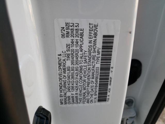 5FNYF8H54RB022033 - 2024 HONDA PASSPORT EXL أبيض صورة 14