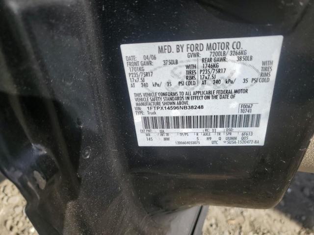 1FTPX14596NB38248 - 2006 FORD F150 BLACK photo 12