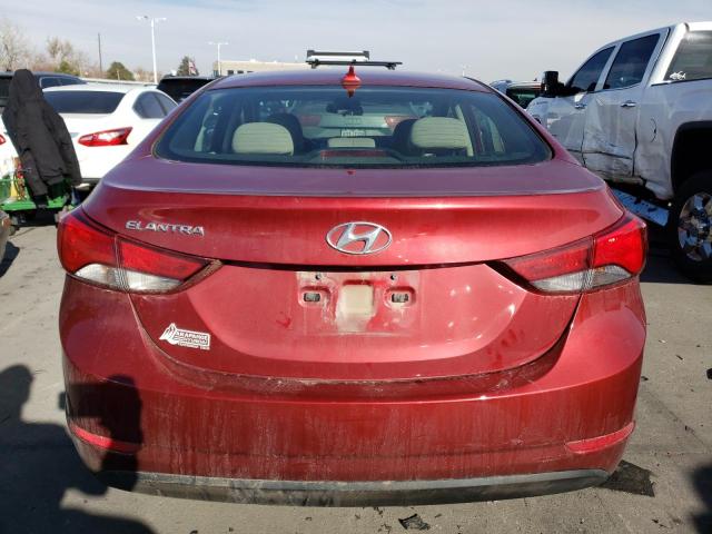 5NPDH4AE9GH755558 - 2016 HYUNDAI ELANTRA SE RED photo 6