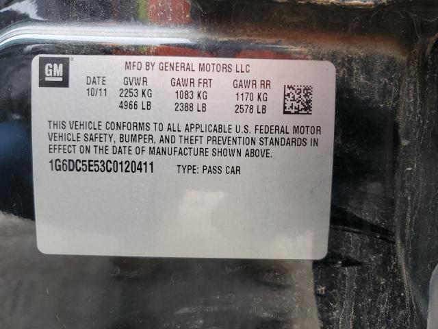 1G6DC5E53C0120411 - 2012 CADILLAC CTS BLACK photo 12