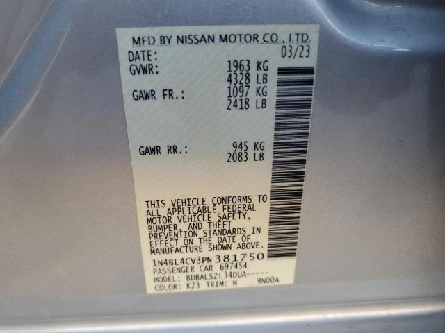 1N4BL4CV3PN381750 - 2023 NISSAN ALTIMA SR SILVER photo 12