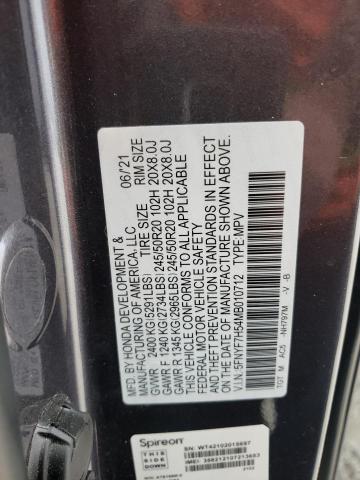 5FNYF7H54MB010712 - 2021 HONDA PASSPORT EXL Boz foto 13