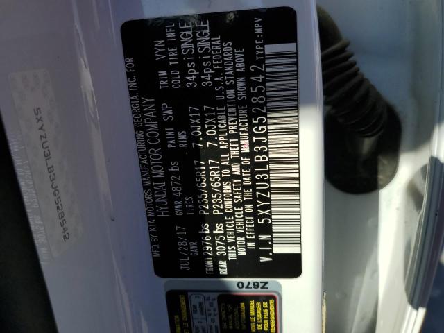 5XYZU3LB3JG528542 - 2018 HYUNDAI SANTA FE S Ақ фото 12