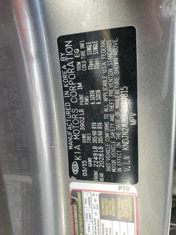 KNDJN2A26F7210815 - 2015 KIA SOUL GRAY photo 12