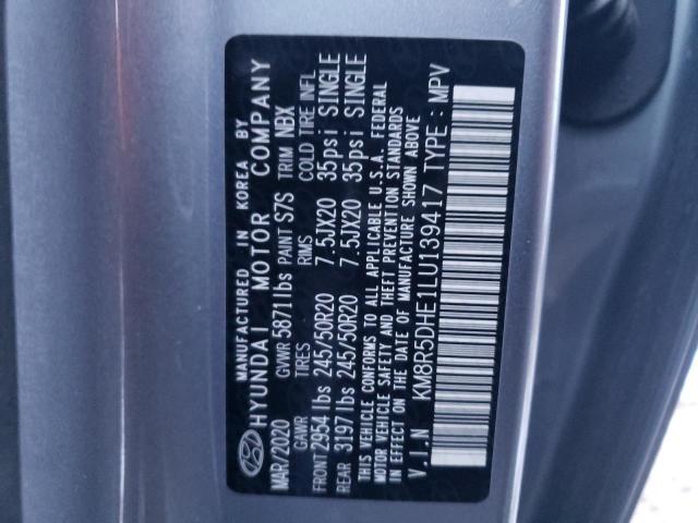 KM8R5DHE1LU139417 - 2020 HYUNDAI PALISADE LIMITED SILVER photo 14