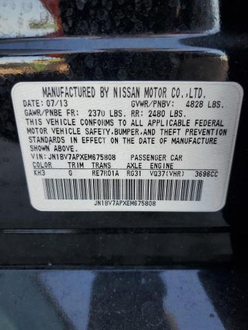 JN1BV7APXEM675808 - 2014 INFINITI Q50 BASE BLACK photo 12