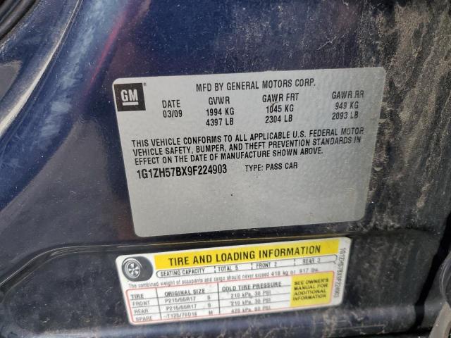 1G1ZH57BX9F224903 - 2009 CHEVROLET MALIBU 1LT 蓝色 照片 13