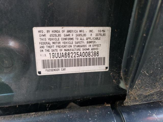 19UUA66225A008386 - 2005 ACURA TL GRAY photo 12