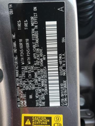 5TDKKRFH5FS039354 - 2015 TOYOTA HIGHLANDER XLE Boz foto 13