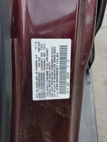 5FNRL5H64FB043917 - 2015 HONDA ODYSSEY EXL BURGUNDY photo 12