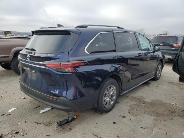 5TDBSKFC1MS015884 - 2021 TOYOTA SIENNA LE BLUE photo 3