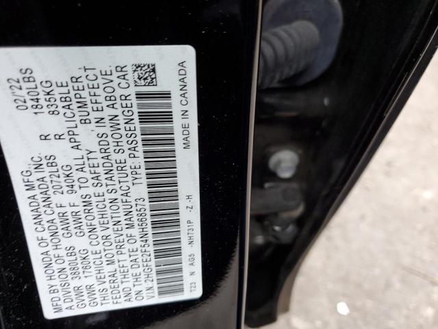 2HGFE2F54NH568573 - 2022 HONDA CIVIC SPORT 黑色 照片 12