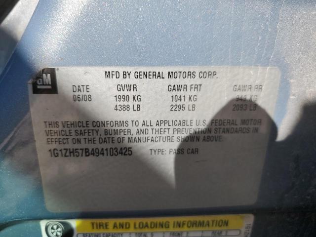 1G1ZH57B494103425 - 2009 CHEVROLET MALIBU 1LT Көк фото 13