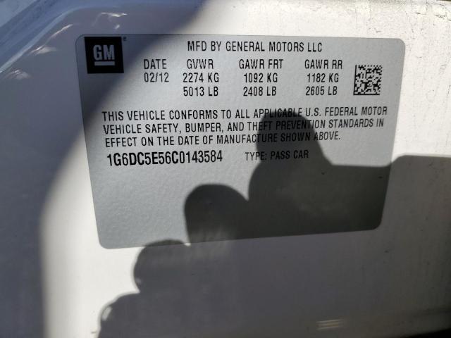 1G6DC5E56C0143584 - 2012 CADILLAC CTS WHITE photo 12