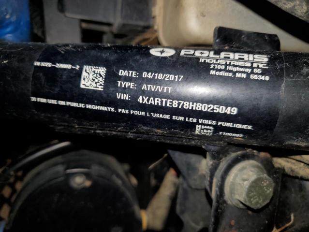 4XARTE878H8025049 - 2017 POLARIS RANGER XP 900 EPS BLACK photo 10