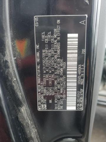 5TBBT44115S467791 - 2005 TOYOTA TUNDRA ACCESS CAB SR5 BLACK photo 12