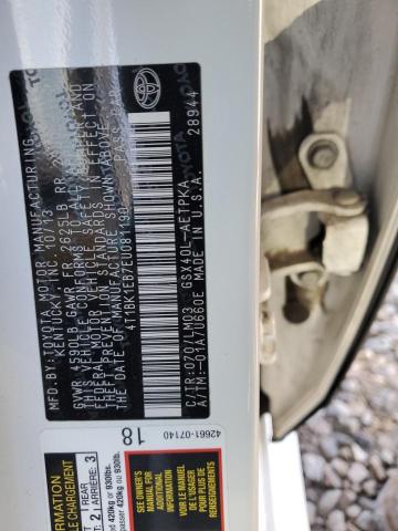 4T1BK1EB7EU081190 - 2014 TOYOTA AVALON BASE 白色 照片 13