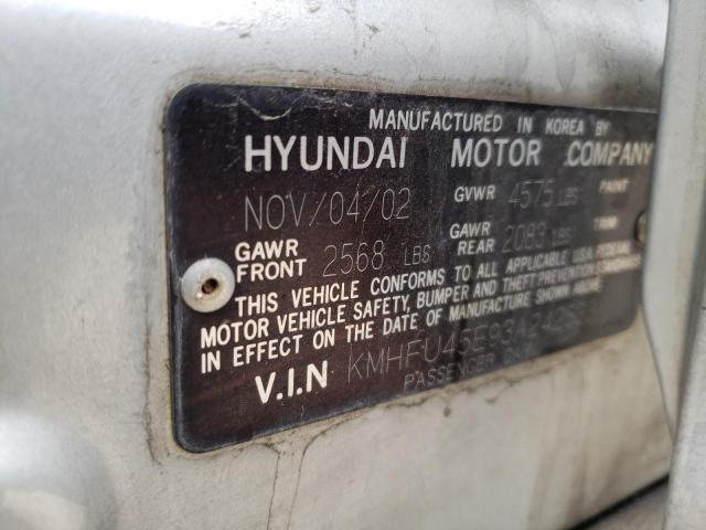 KMHFU45E93A242533 - 2003 HYUNDAI XG 350 SILVER photo 12