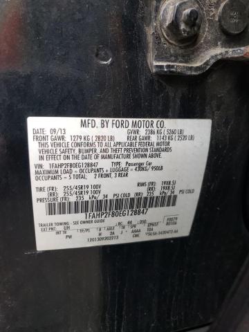 1FAHP2F80EG128847 - 2014 FORD TAURUS LIMITED BLACK photo 12