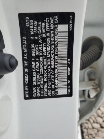 SHHFK7G49KU211299 - 2019 HONDA CIVIC SPORT თეთრი ფოტო 12