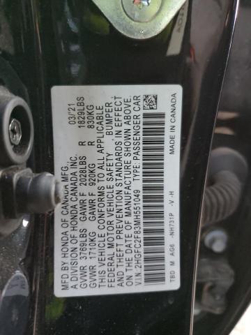 2HGFC2F83MH551049 - 2021 HONDA CIVIC SPORT 黑色 照片 12