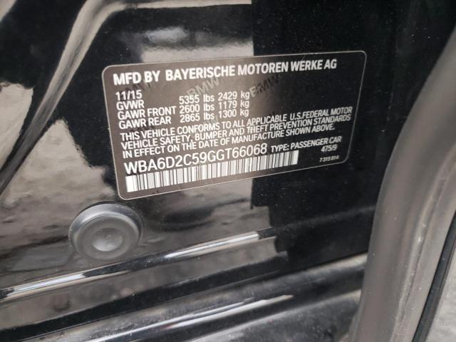 WBA6D2C59GGT66068 - 2016 BMW 640 XI GRAN COUPE BLACK photo 12