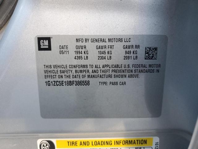 1G1ZC5E18BF386558 - 2011 CHEVROLET MALIBU 1LT 银色 照片 13