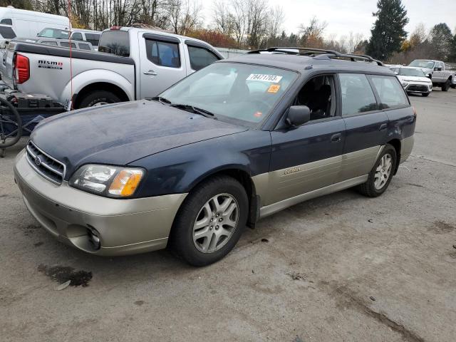 4S3BH6658Y7616636 - 2000 SUBARU LEGACY OUTBACK BLUE photo 1