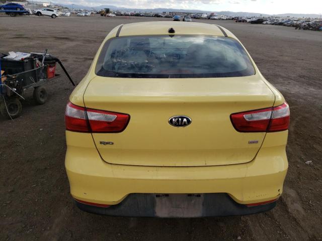 KNADM4A39G6669488 - 2016 KIA RIO LX YELLOW photo 6