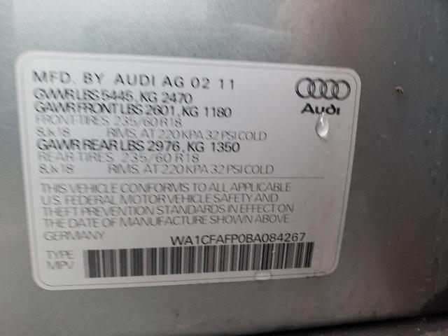 WA1CFAFP0BA084267 - 2011 AUDI Q5 PREMIUM GRAY photo 13