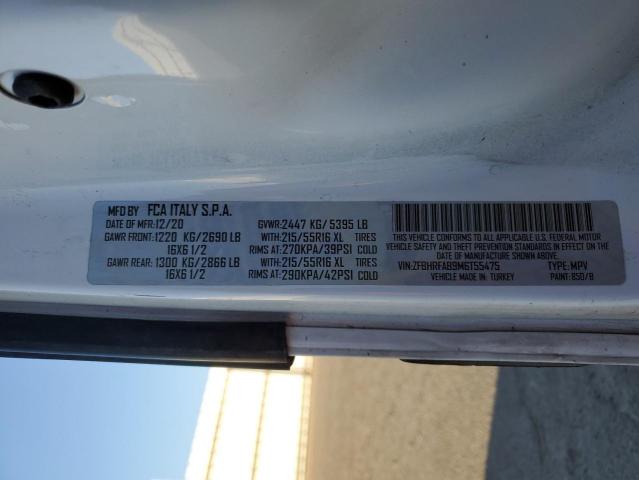 ZFBHRFAB9M6T55475 - 2021 RAM PROMASTER ორფეროვანი ფოტო 12