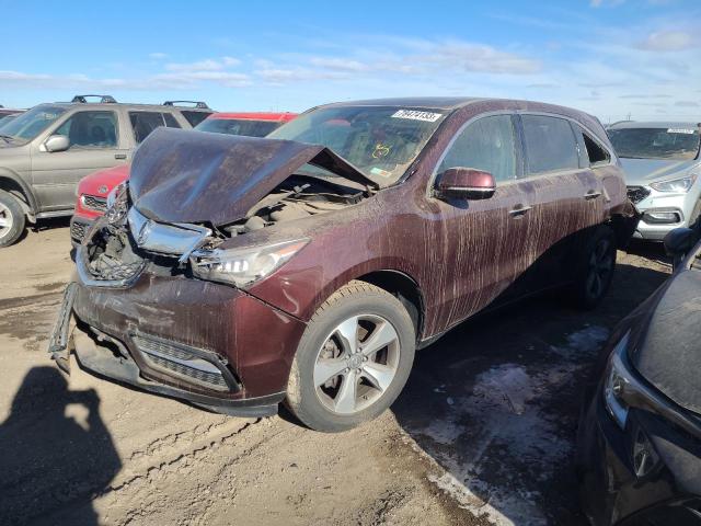 5FRYD4H21GB002905 - 2016 ACURA MDX RED photo 1