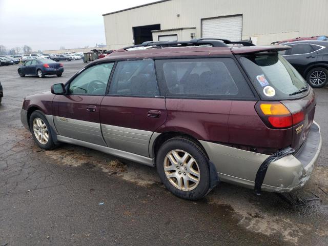 4S3BH686617615383 - 2001 SUBARU LEGACY OUTBACK LIMITED BURGUNDY photo 2