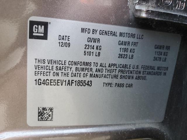 1G4GE5EV1AF185543 - 2010 BUICK LACROSSE CXS GRAY photo 12