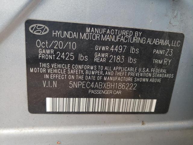 5NPEC4ABXBH186222 - 2011 HYUNDAI SONATA SE BLUE photo 12