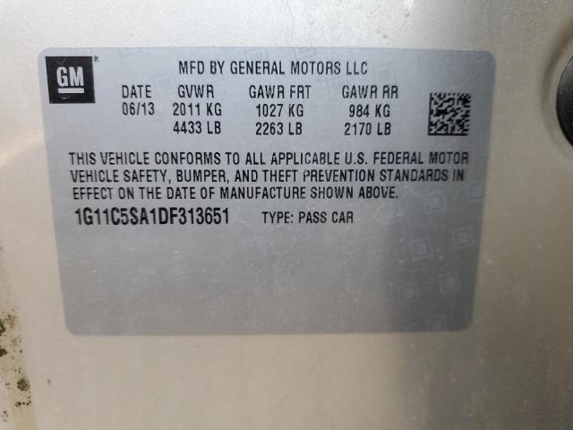 1G11C5SA1DF313651 - 2013 CHEVROLET MALIBU 1LT 米色 照片 12