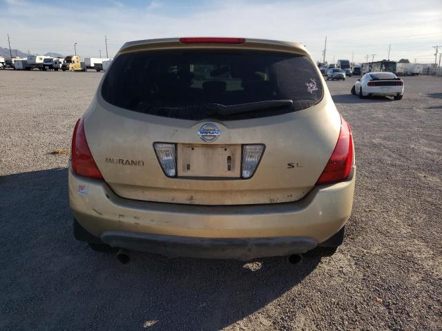 JN8AZ08TX4W200304 - 2004 NISSAN MURANO SL GOLD photo 6