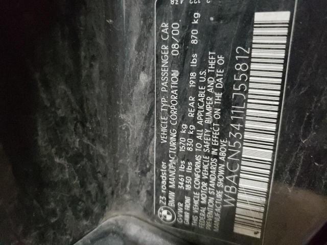 WBACN53411LJ55812 - 2001 BMW Z3 3.0 BLACK photo 13