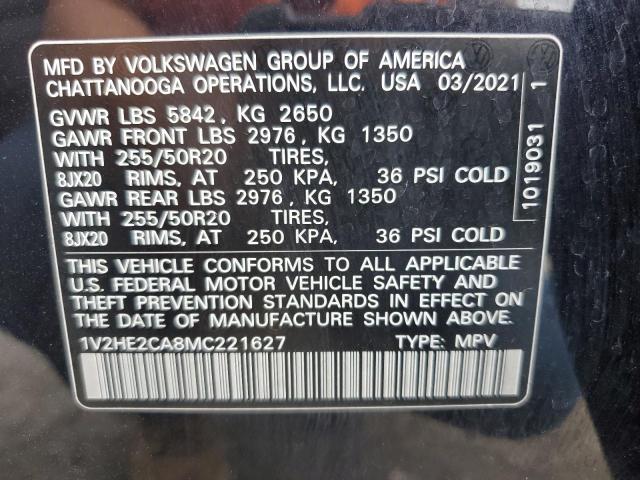 1V2HE2CA8MC221627 - 2021 VOLKSWAGEN ATLAS CROS SE BLACK photo 14