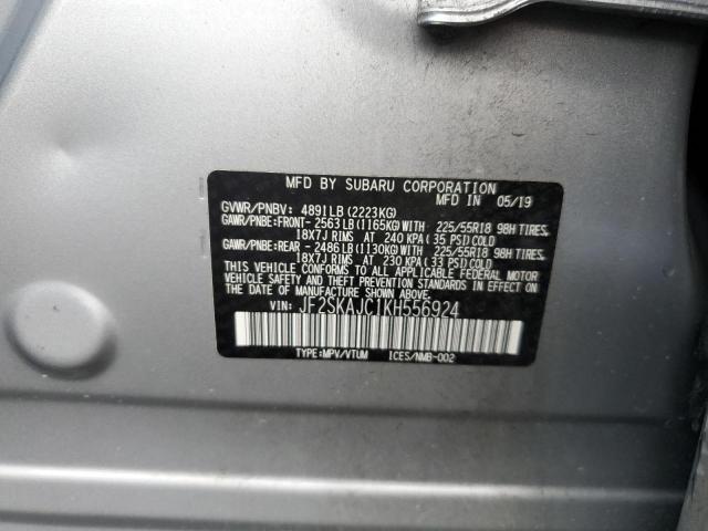 JF2SKAJC1KH556924 - 2019 SUBARU FORESTER SPORT SILVER photo 13