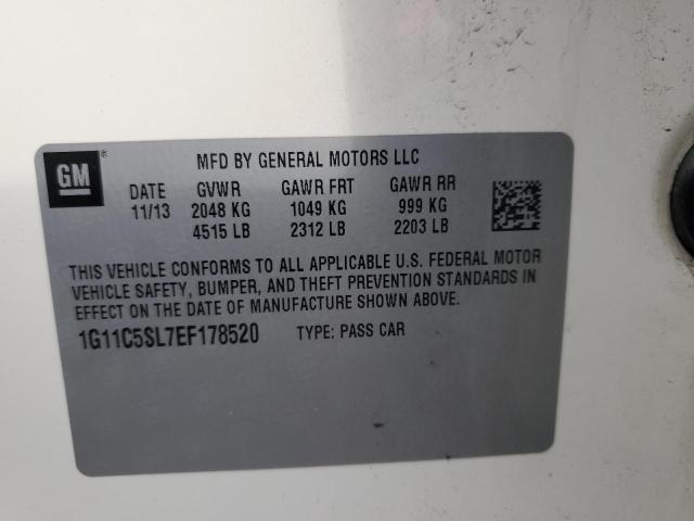 1G11C5SL7EF178520 - 2014 CHEVROLET MALIBU 1LT WHITE photo 12