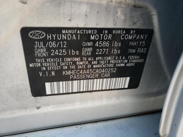 KMHEC4A45CA040252 - 2012 HYUNDAI SONATA HYBRID SILVER photo 12