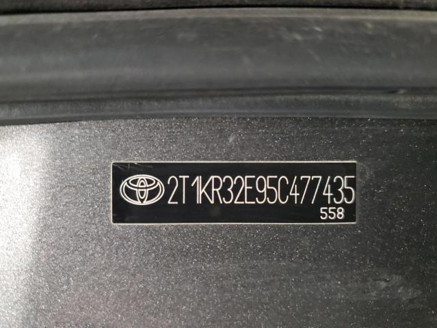 2T1KR32E95C477435 - 2005 TOYOTA COROLLA MA XR GRAY photo 12