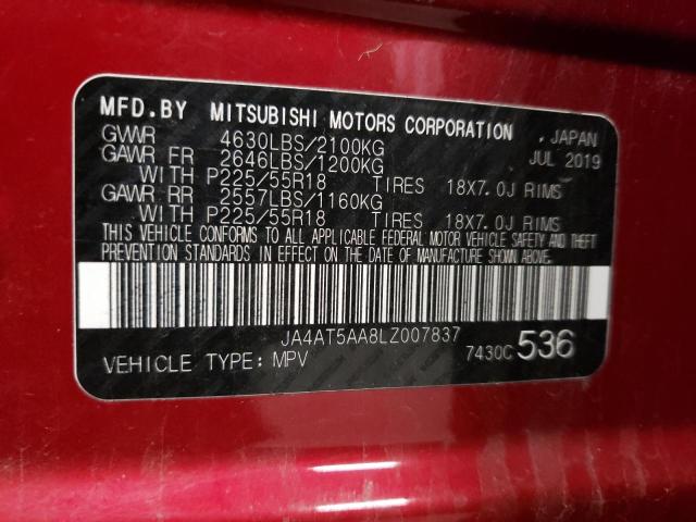 JA4AT5AA8LZ007837 - 2020 MITSUBISHI ECLIPSE CR SE RED photo 14