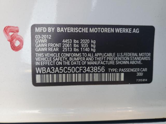 WBA3A5C50CF343856 - 2012 BMW 328I I WHITE photo 13