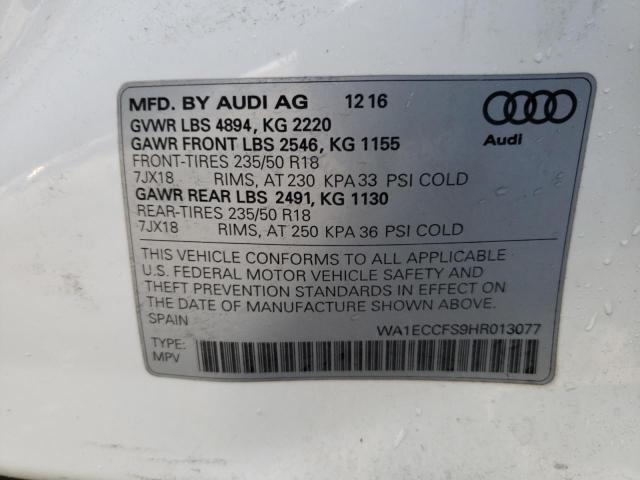 WA1ECCFS9HR013077 - 2017 AUDI Q3 PREMIUM WHITE photo 14