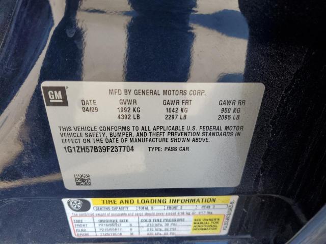 1G1ZH57B39F237704 - 2009 CHEVROLET MALIBU 1LT Көк фото 12