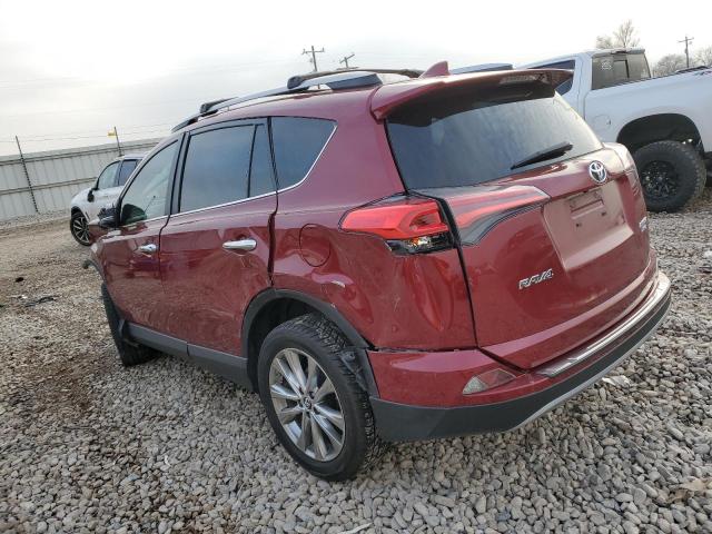 2T3DFREV8JW727456 - 2018 TOYOTA RAV4 LIMITED RED photo 2