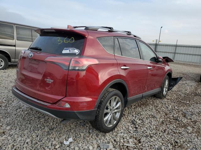 2T3DFREV8JW727456 - 2018 TOYOTA RAV4 LIMITED RED photo 3